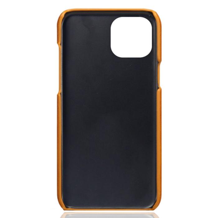 Bild 4, iPhone 15 Plus Skal Läder Med 2 Kortfack Orange