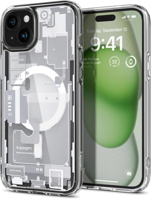 Bild 1, Spigen iPhone 15 Plus Skal MagSafe Ultra Hybrid Zero One White