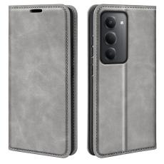 Xiaomi Redmi 15 Fodral Skin Touch L&auml;der Gr&aring;