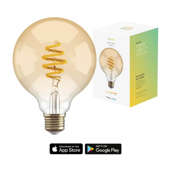 Bild 4, Hombli Smart Lampa Glödtråd E27 G95-Bärnsten CCT