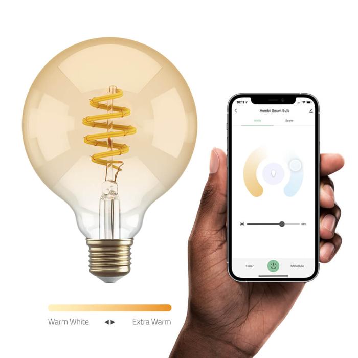 Bild 7, Hombli Smart Lampa Glödtråd E27 G95-Bärnsten CCT