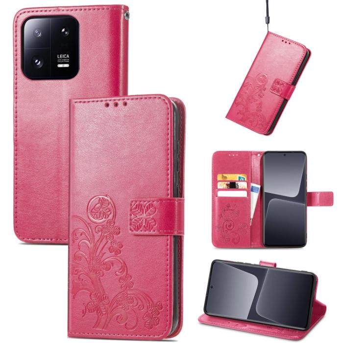 Bild 1, Xiaomi 13 Pro 5G Fodral Med Blommigt Tryck Rosa/Röd