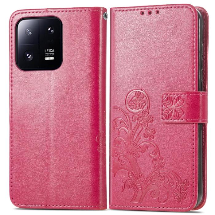 Bild 2, Xiaomi 13 Pro 5G Fodral Med Blommigt Tryck Rosa/Röd