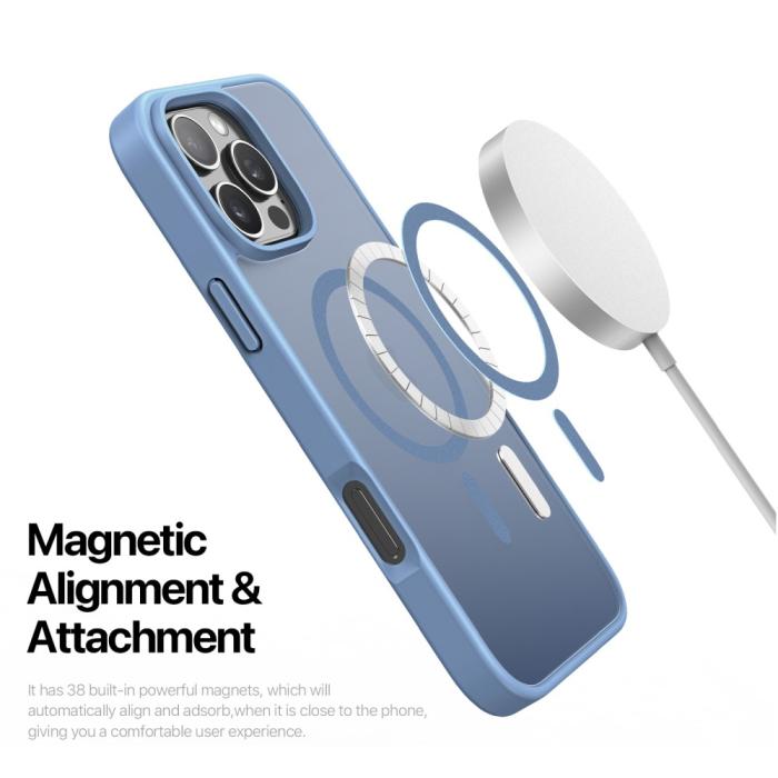Bild 5, DUX DUCIS iPhone 16 Pro Skal MagSafe Yind Series Matt Blå