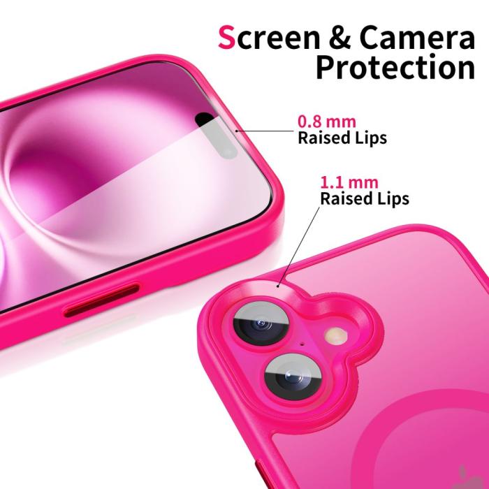 Bild 2, Tech-Protect iPhone 16 Skal MagSafe MagMat Blazing Pink