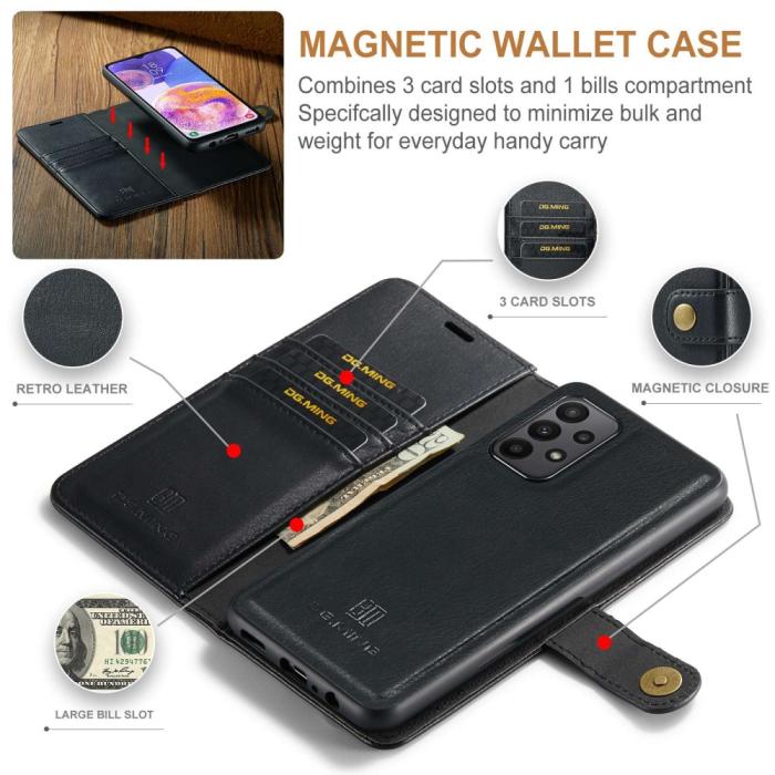 Bild 6, DG.MING Samsung Galaxy A23 5G 2in1 Magnet Fodral / Skal Svart
