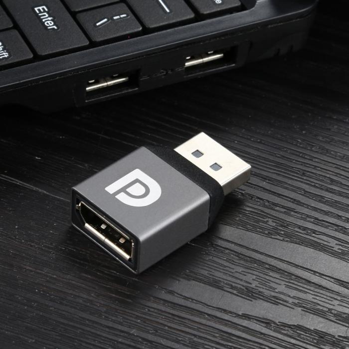 Bild 4, DisplayPort Hona till DisplayPort Hane Adapter Grå