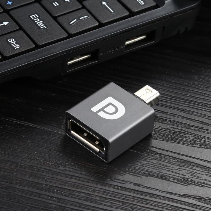 Bild 4, DisplayPort Hona till Mini DisplayPort Hane Adapter Grå