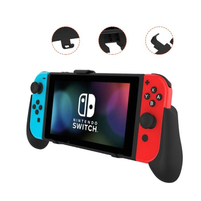 Bild 6, JYS Nintendo Switch/Switch Lite 2in1 Infällbar Skyddsfodral Med Fäste Svart