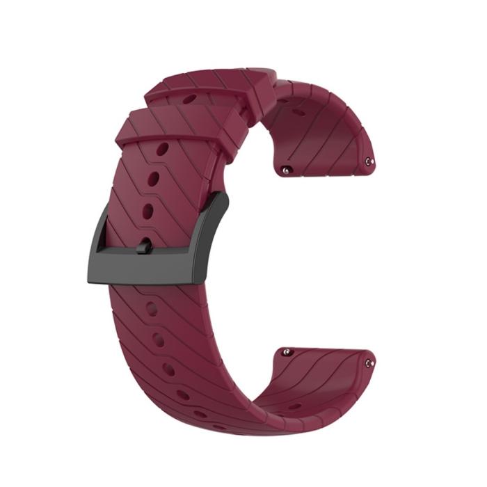 Bild 1, Suunto Silikon Armband Twill Textur (24mm) Vinröd
