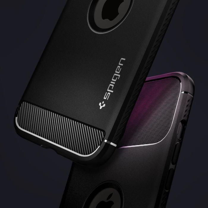Bild 4, iPhone 12 Pro Max - Spigen Rugged Armor Skal - Matt Svart