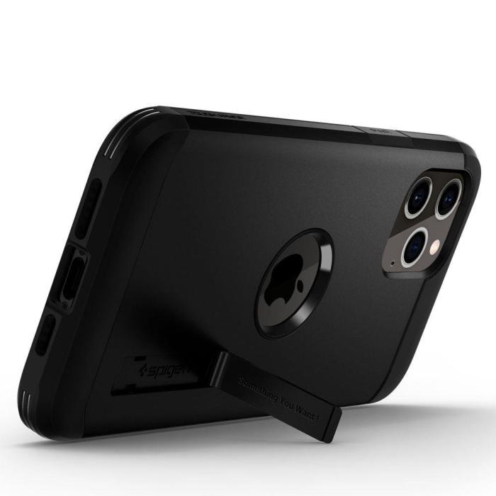 Bild 2, iPhone 12 / 12 Pro - Spigen Tough Armor Skal - Svart