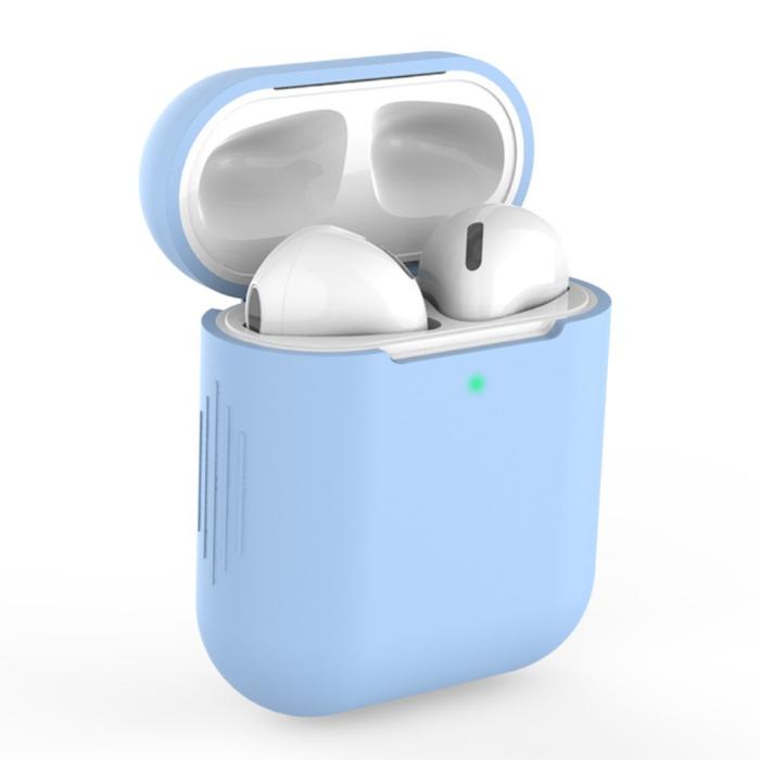 Bild 1, Silikonskal för AirPods med trådlös laddningsetui - Ljus Blå