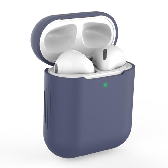 Bild 1, Silikonskal för AirPods med trådlös laddningsetui - Mörk Blå