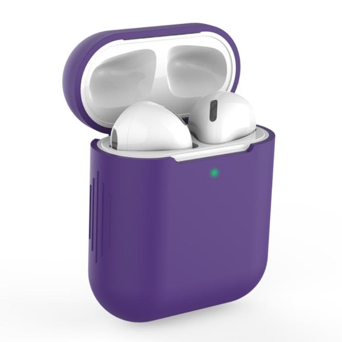 Bild 1, Silikonskal för AirPods med trådlös laddningsetui - Lila