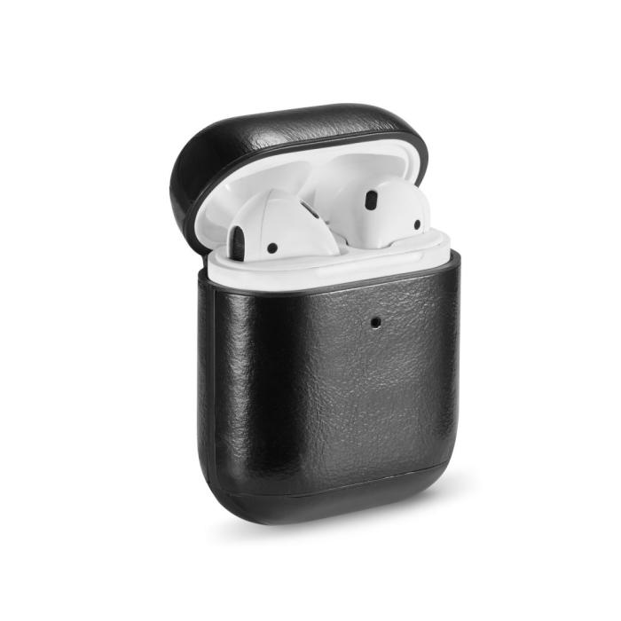 Bild 2, Äkta läder skal till Airpods - Svart