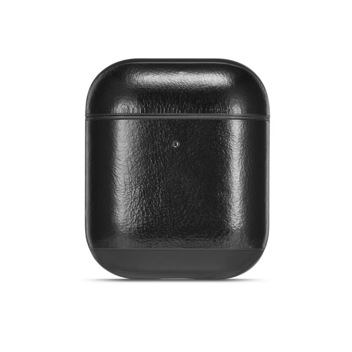 Bild 5, Äkta läder skal till Airpods - Svart