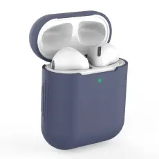 Silikonskal f&ouml;r AirPods med tr&aring;dl&ouml;s laddningsetui - M&ouml;rk Bl&aring;