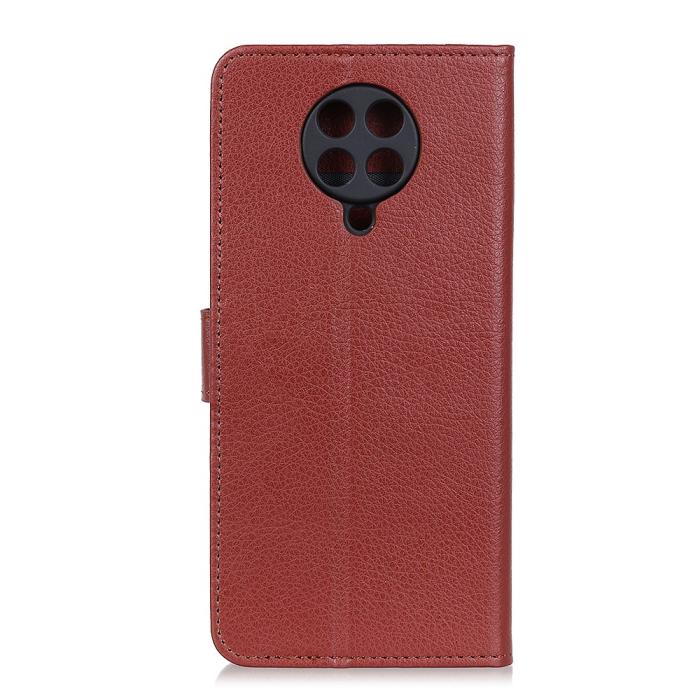 Bild 2, Xiaomi Poco F2 Pro - Litchi Plånboksfodral - Brun
