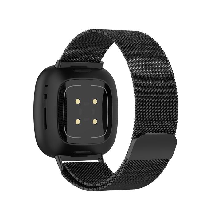 Bild 5, Milanese Loop Metall Armband Fitbit Versa 3/Fitbit Sense - Svart
