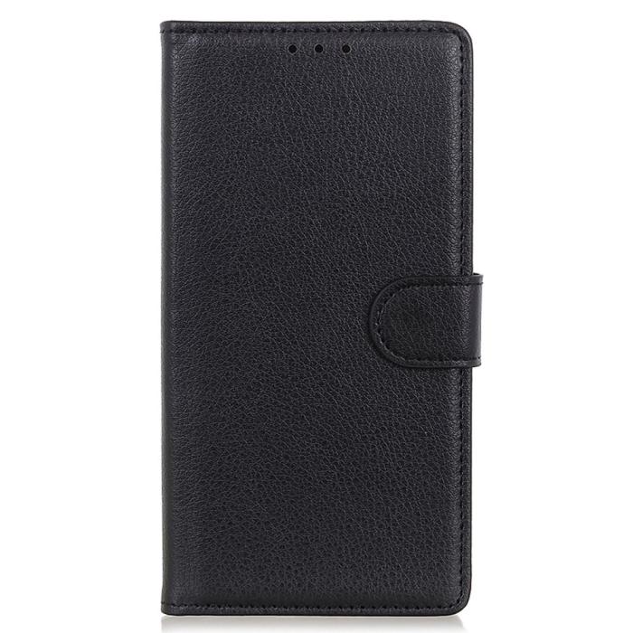 Bild 6, Galaxy S25 Plus / S24 Plus Fodral Litchi Läder Svart