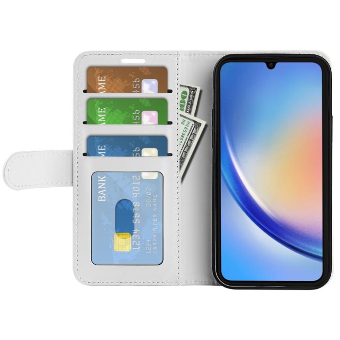 Bild 2, Samsung Galaxy A35 5G Fodral Crazy Horse Läder Vit