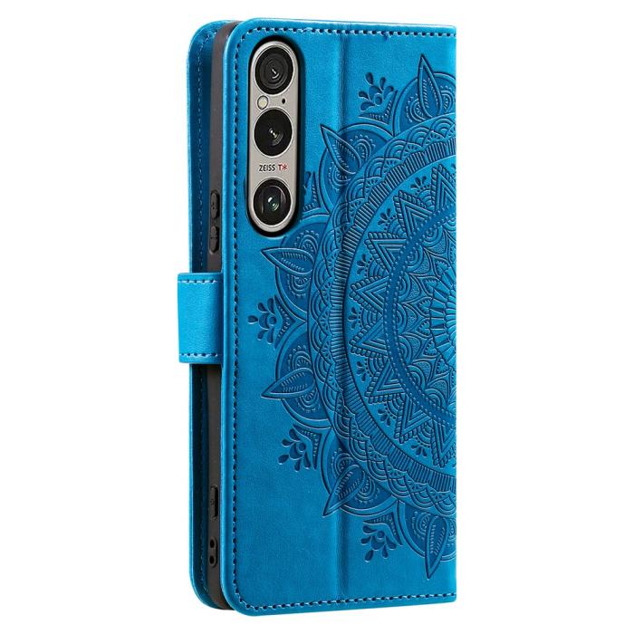 Bild 6, Sony Xperia 1 VII Fodral Mandala Läder Blå