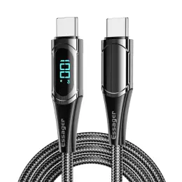 ESSAGER 2m 100W USB-C - USB-C LED Snabbladdning Svart