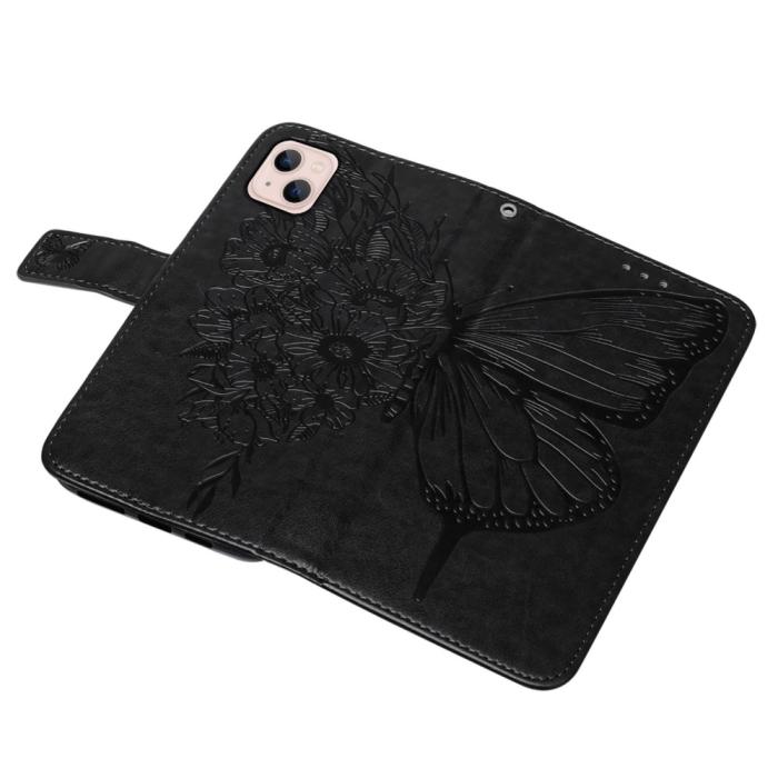 Bild 4, iPhone 15 Fodral Med Tryck Fjäril Svart