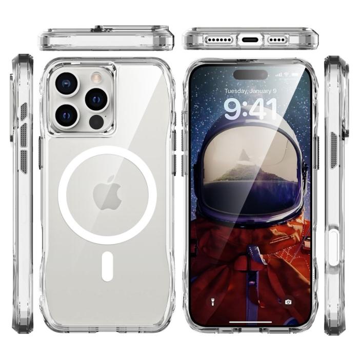Bild 3, iPhone 16 Pro Skal MagSafe Shockproof Hybrid Transparent