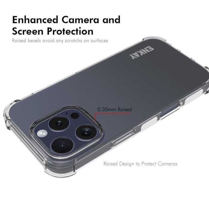 Bild 3, ENKAY iPhone 16 Pro Skal Shockproof Transparent