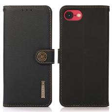 KHAZNEH iPhone 17e / 16e Fodral &Auml;kta L&auml;der Svart