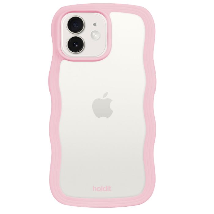 Bild 1, holdit iPhone 12/12 Pro Skal Wavy Pink Transparent