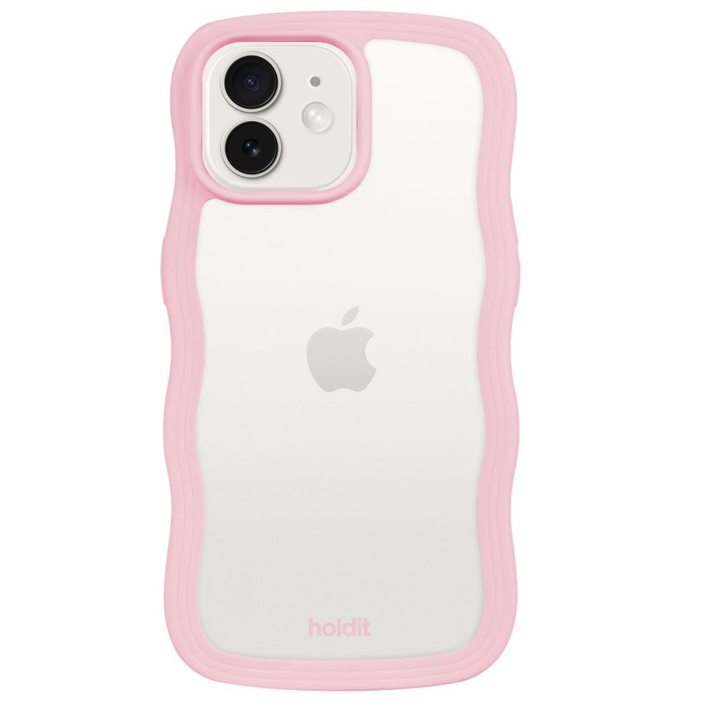 holdit iPhone 12/12 Pro Skal Wavy Pink Transparent