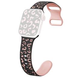 Apple Watch 42/44/45/49 Klockarmband Leopard Svart/Rosa