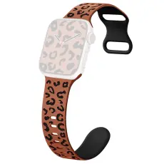 Apple Watch 42/44/45/46/49 mm Klockarmband Leopard Brun/Svart