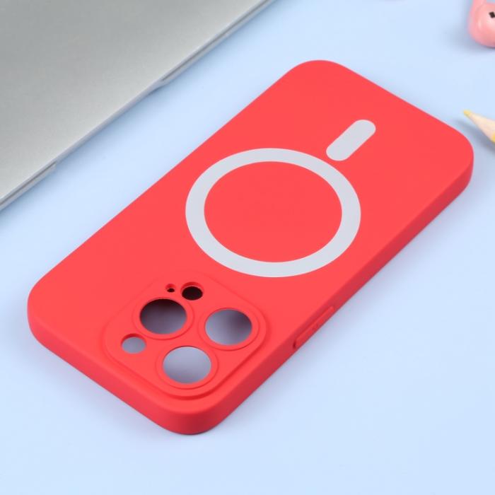 Bild 3, iPhone 14 Pro Skal Liquid MagSafe Silikon Röd