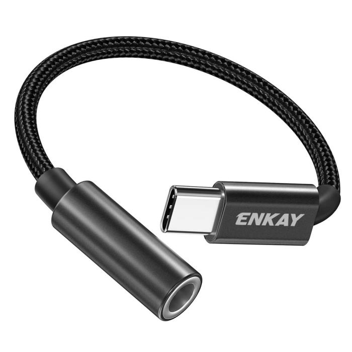 Bild 1, ENKAY USB-C - 3.5 mm AUX Adapter, DAC Svart