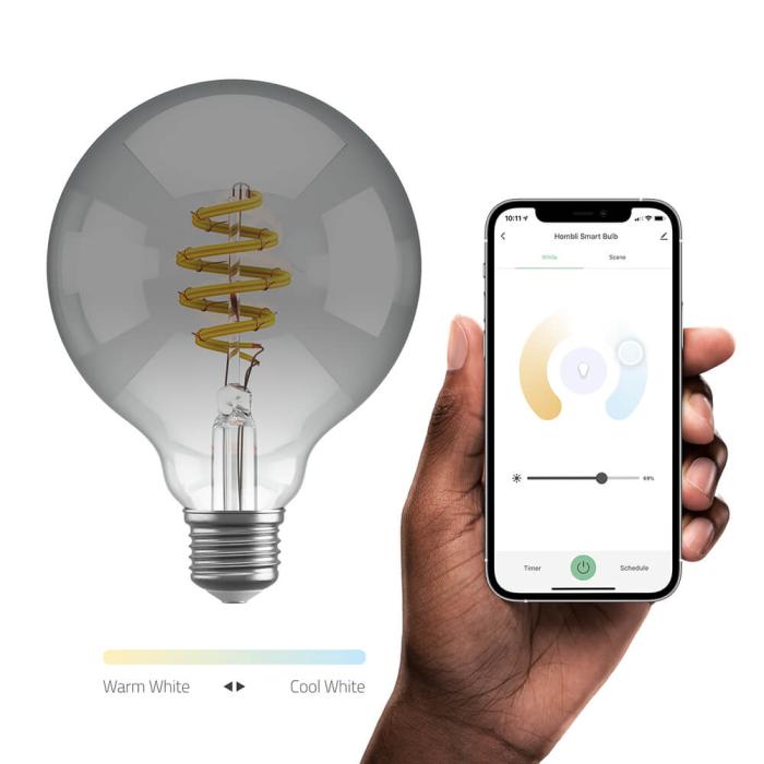 Bild 8, Hombli Smart Lampa Glödtråd E27 G95-Rök CCT