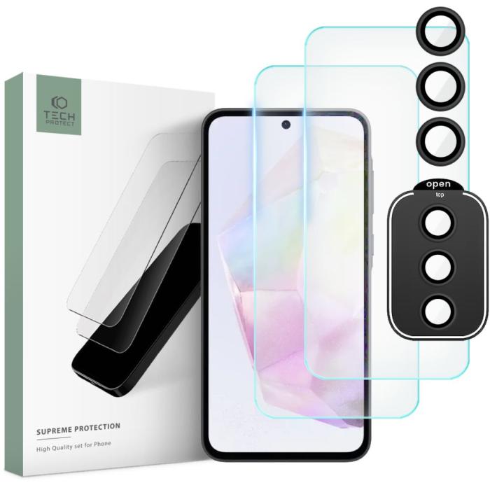 Bild 1, Tech-Protect Galaxy A35 5G 3-PACK Skärmskydd/Linsskydd