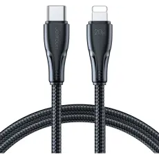 Joyroom 2m 20W USB-C - Lightning Nylon Laddningskabel Svart