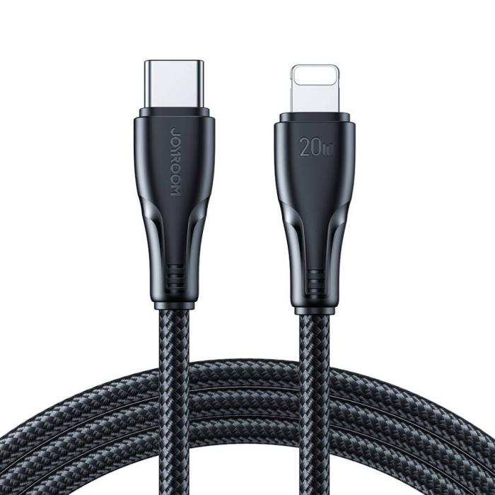 Bild 1, Joyroom 3m 20W USB-C - Lightning Nylon Laddningskabel Svart