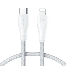 Joyroom 25 cm 20W USB-C - Lightning Nylon Laddningskabel Vit