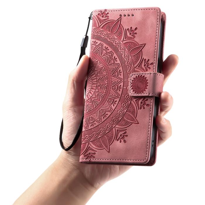 Bild 5, iPhone 17 Pro Max Fodral Mandala Läder Roséguld