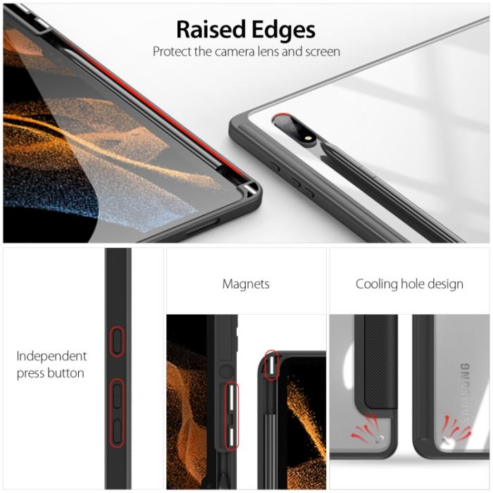 Bild 3, DUX DUCIS Galaxy Tab S8 Ultra Fodral TOBY Tri-Fold Svart