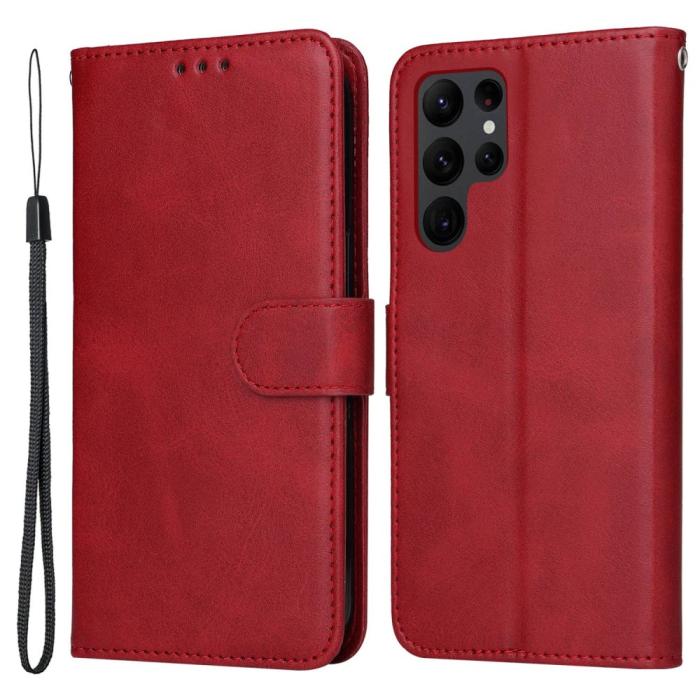Bild 1, Samsung Galaxy S23 Ultra Fodral Läder Röd