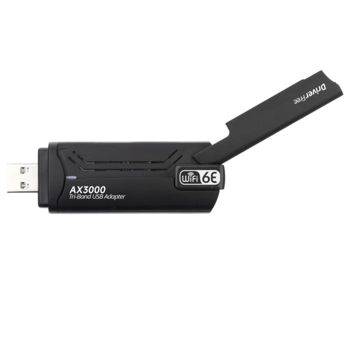 Bild 4, Wi-Fi Receiver USB 3.0 AX-3000 WiFi6 Nätverkskort Svart