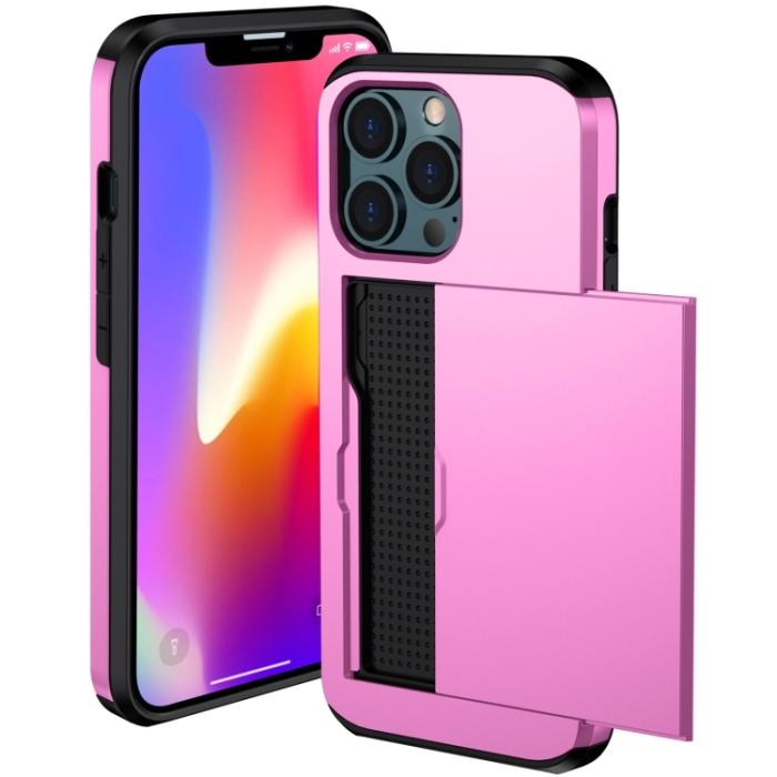 Bild 2, iPhone 14 Pro Max Skal Med Kortfack Rosa