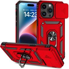 iPhone 15 Pro Skal CamShield Armor Ring Röd
