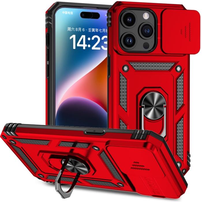 Bild 1, iPhone 15 Pro Skal CamShield Armor Ring Röd